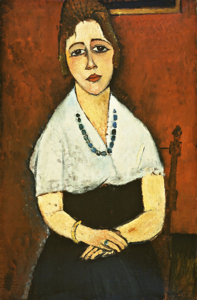 Tyttö Kaulakorulla tekijältä Amedeo Modigliani