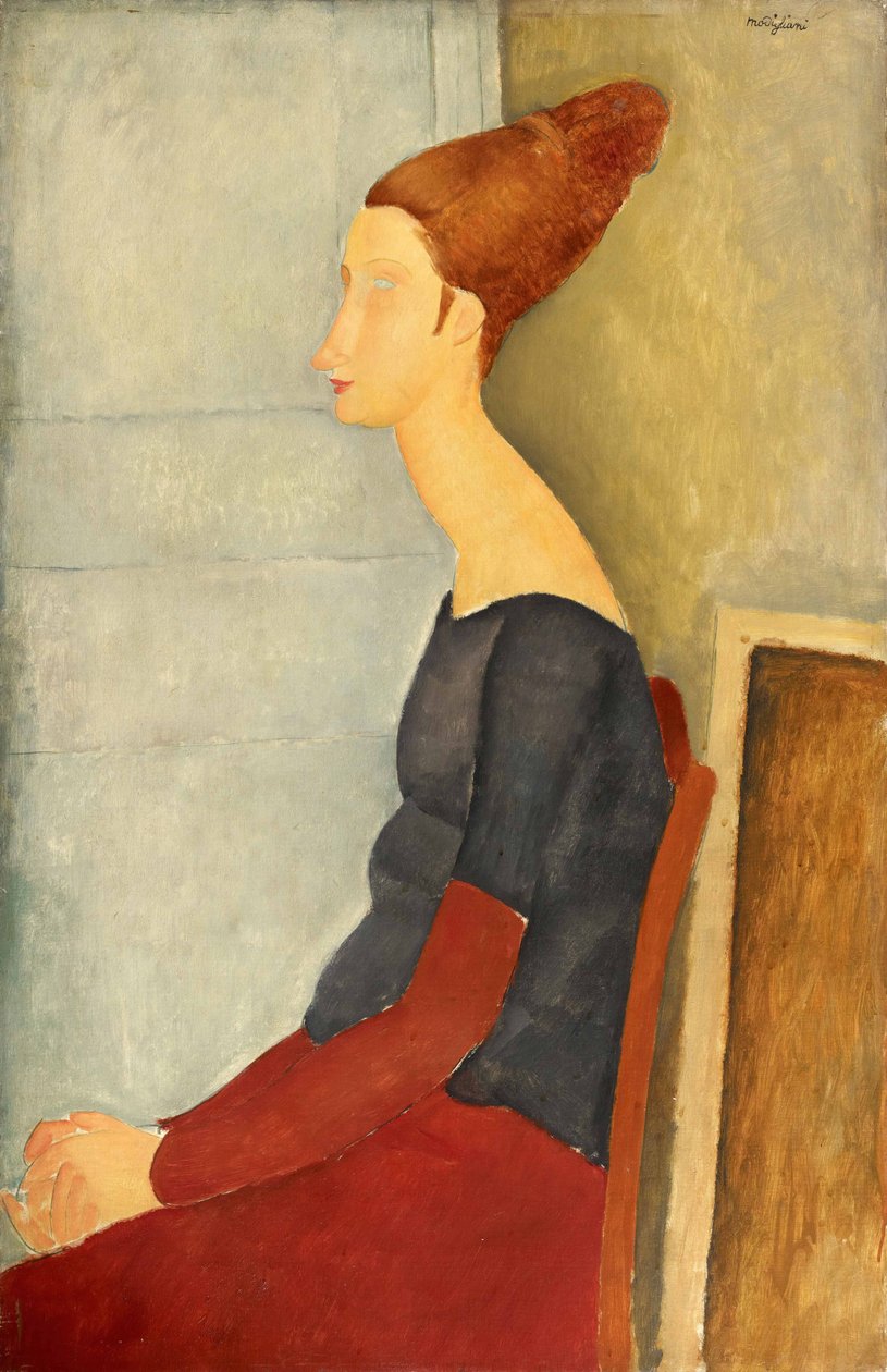 Jeanne Hébuterne hennalla, 1918. tekijältä Amedeo Modigliani