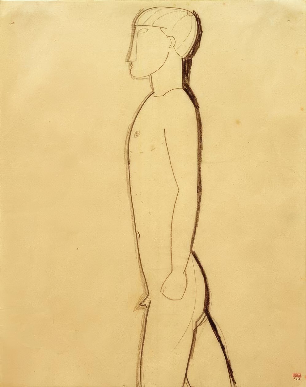 Mann im Profil tekijältä Amedeo Modigliani