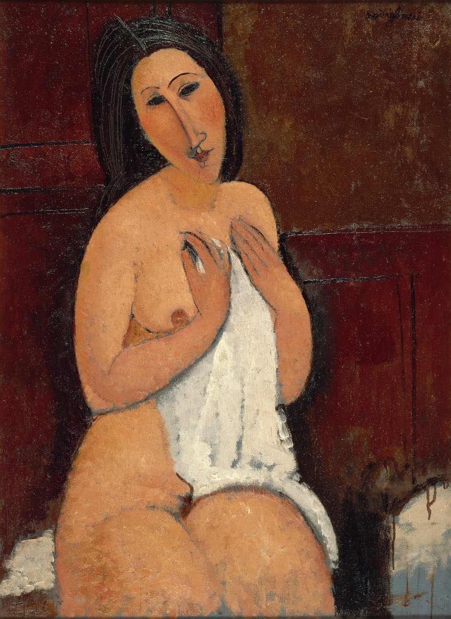 Istuva alaston paidassa, 1917. tekijältä Amedeo Modigliani