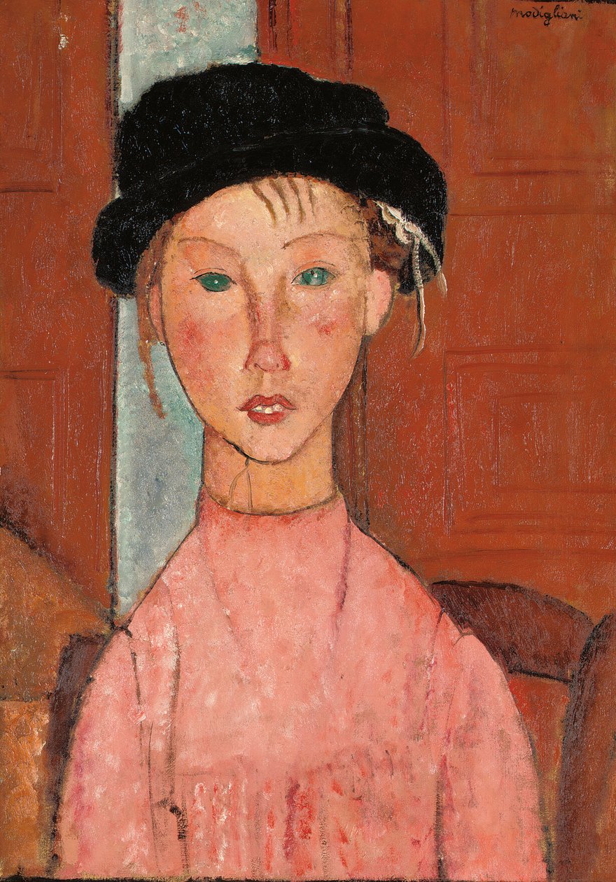 Nuori tyttö baretissa, 1918 tekijältä Amedeo Modigliani