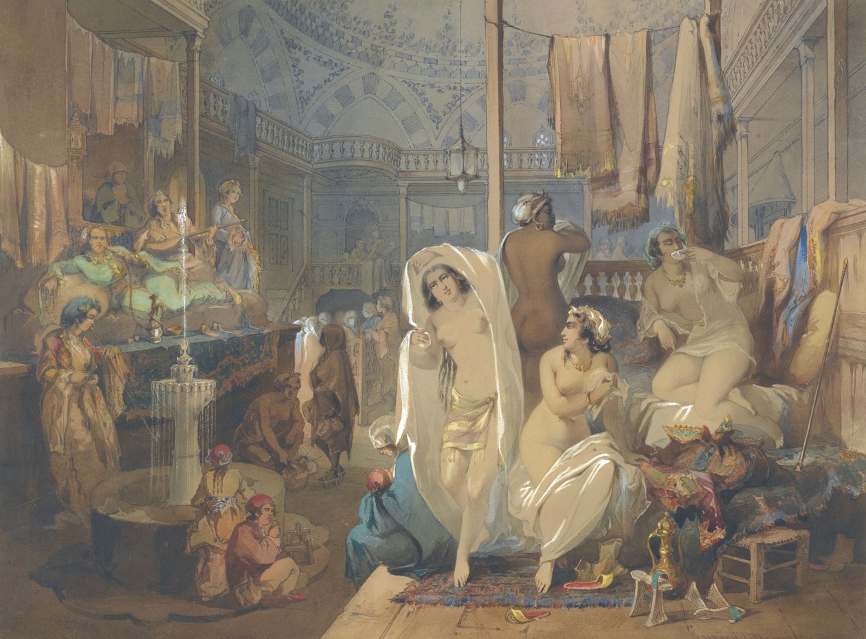 Hamamissa, 1854 tekijältä Amedeo Preziosi
