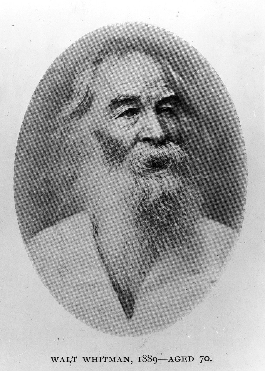 Walt Whitman, valokuvattu vuonna 1889 tekijältä American Photographer