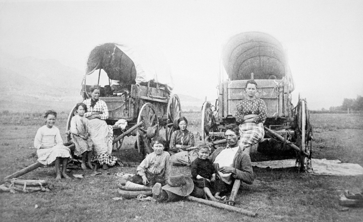 American Pioneer Family, n. 1870 (b/w valokuva) tekijältä American Photographer