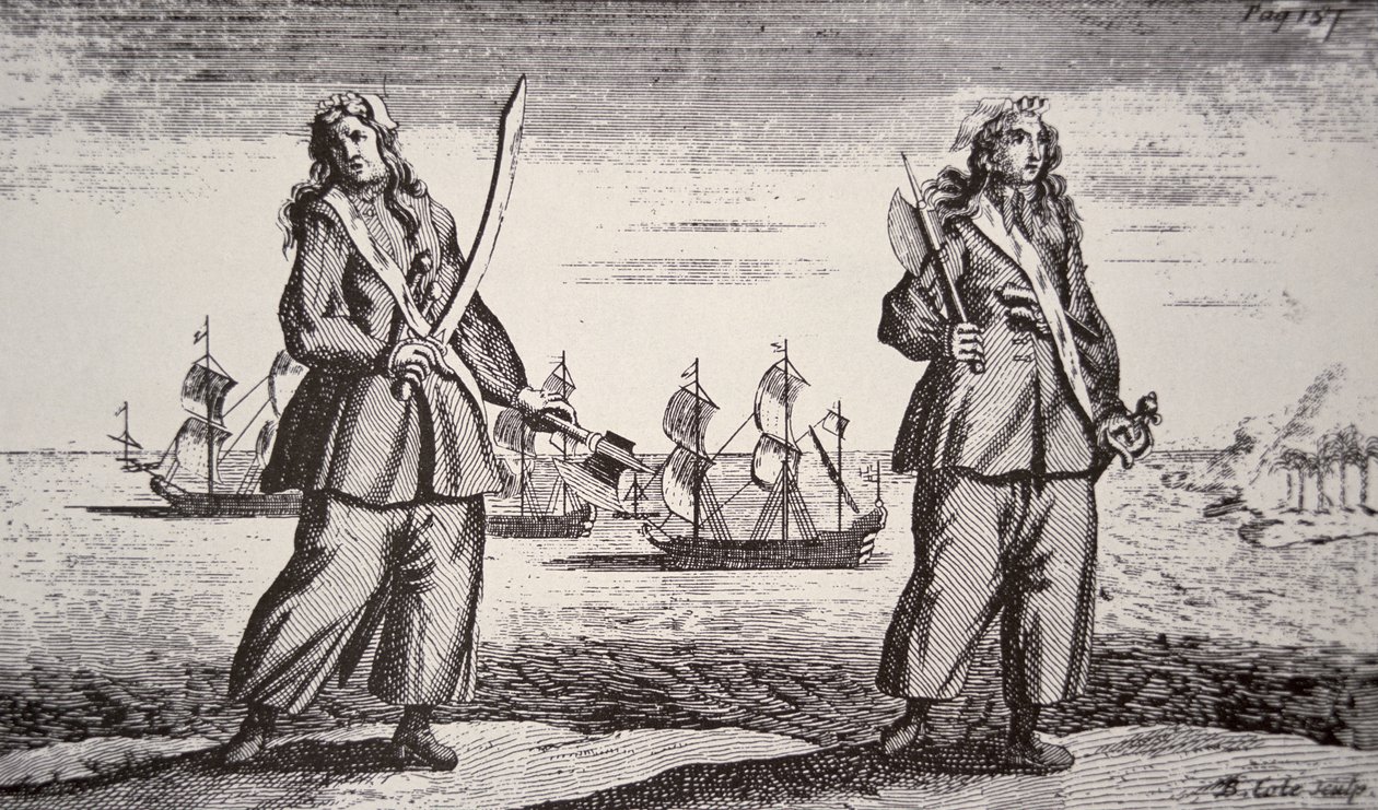 Anne Bonny ja Mary Read (kaiverrus) tekijältä American School
