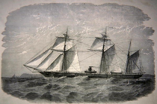 Konfederaation yksityisen hyökkääjä "Alabama" (litho) tekijältä American School
