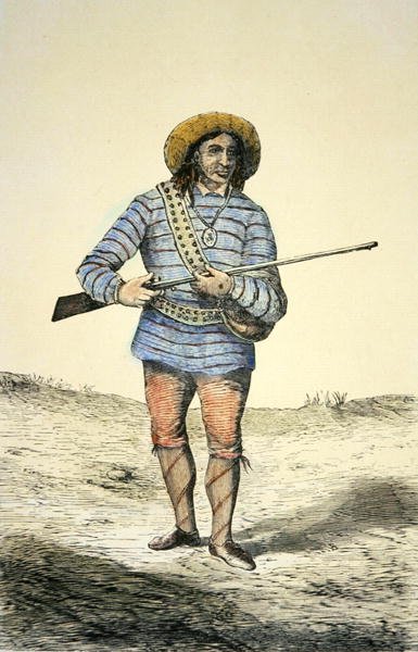 Arizonan zuni-kansa, n. 1860 (väri litho) tekijältä American School