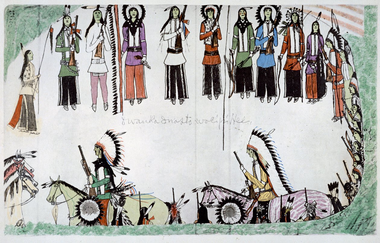 "Smoothing the Place Dance", 1889-1913 tekijältä Amos Bad Heart Buffalo
