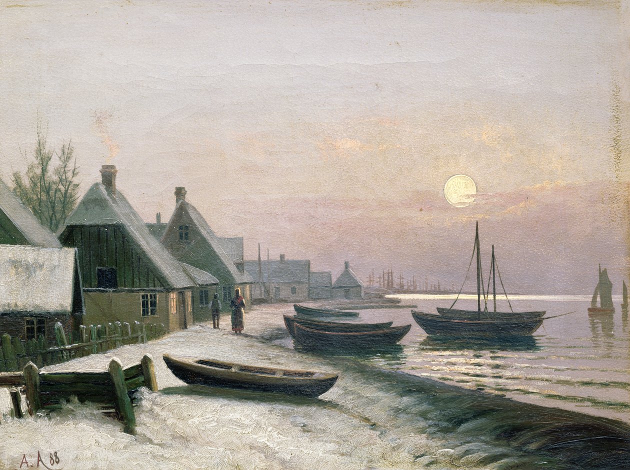 Kalastusveneet talviauringossa tekijältä Anders Andersen Lundby