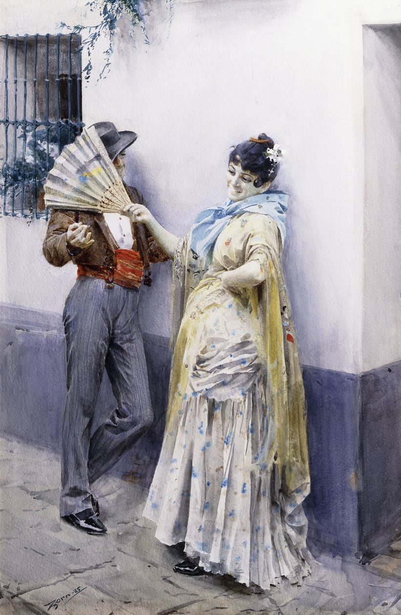 Flirttailu, 1885 tekijältä Anders Leonard Zorn