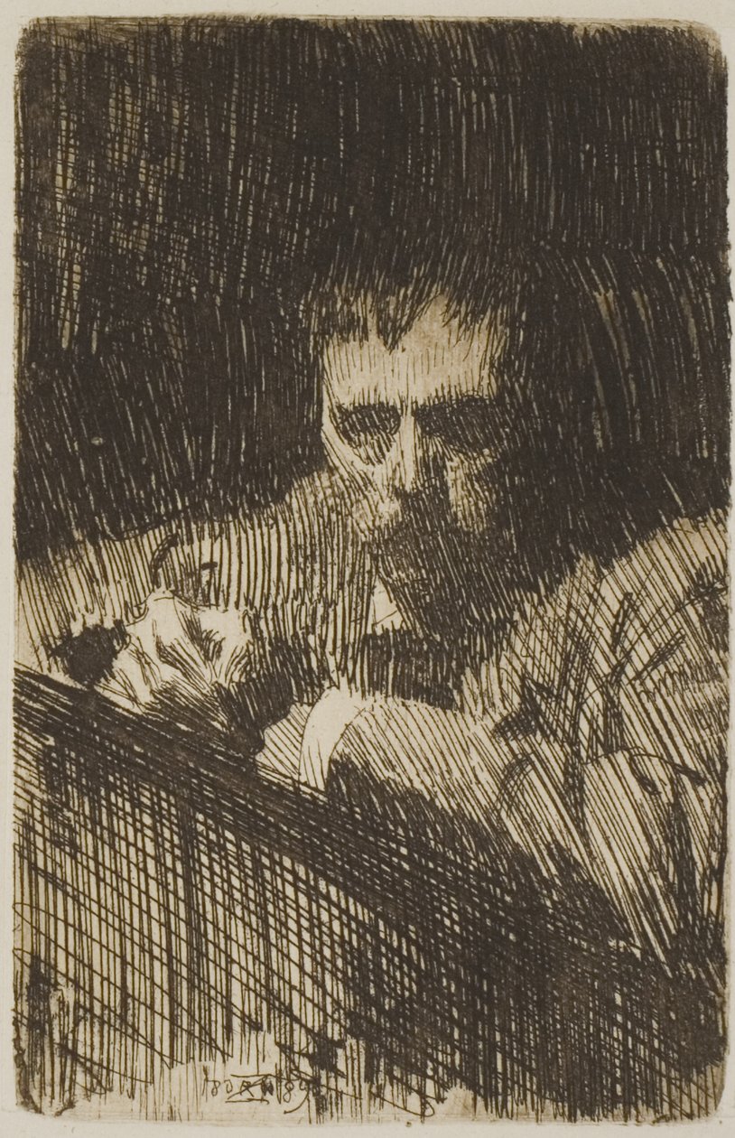 Taidemaalari-etcher (omakuva) tekijältä Anders Leonard Zorn