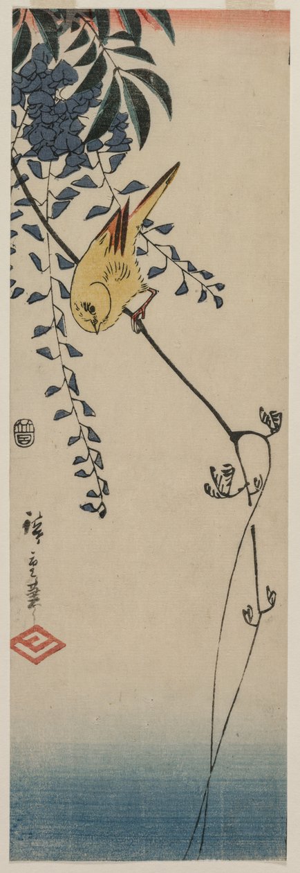 Kanaria ja Wisteria, 1840-luvun puoliväli. tekijältä Ando Hiroshige