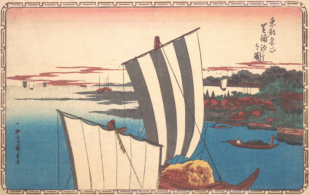 Shell Gathering Shibaurassa. tekijältä Ando Hiroshige