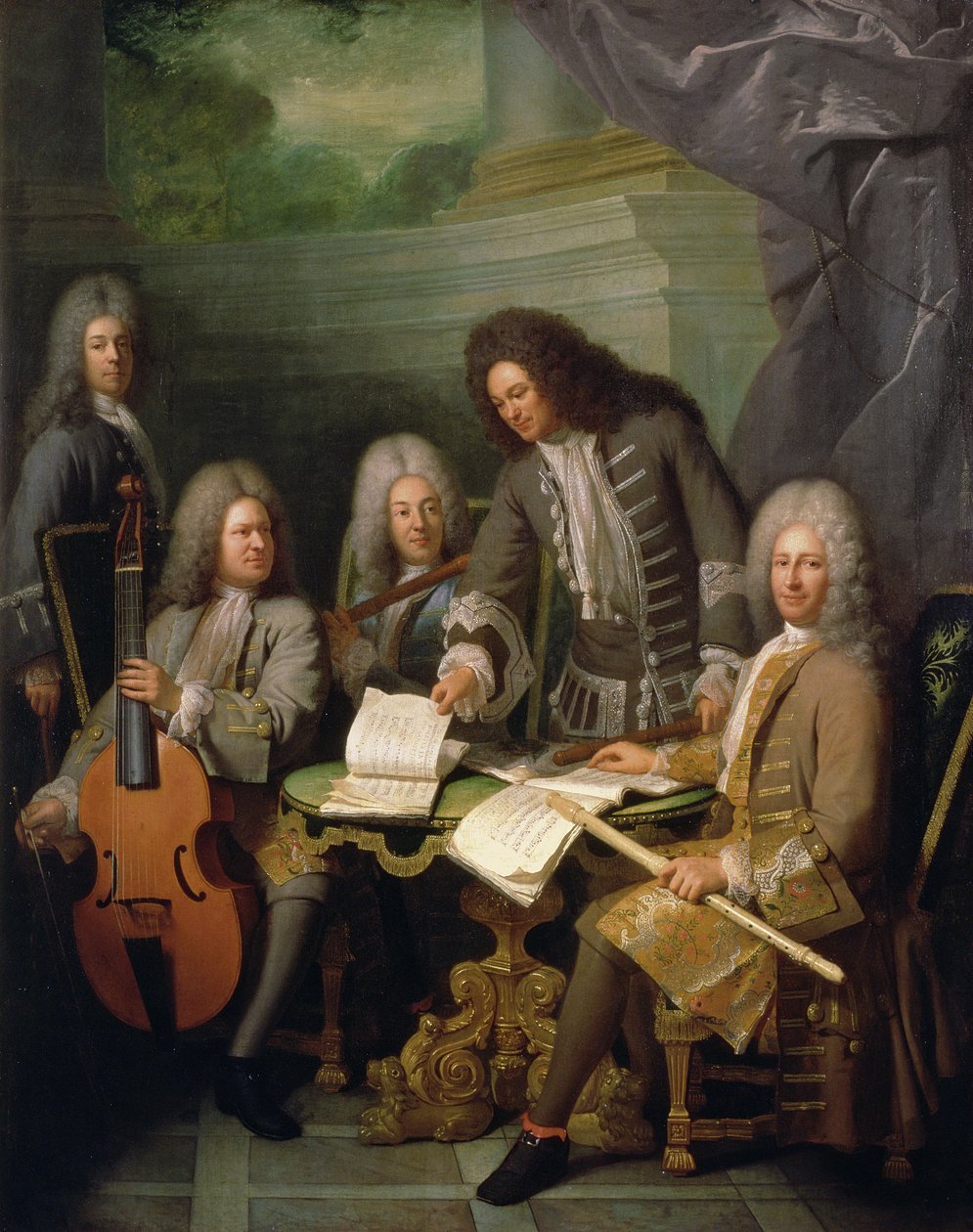 La Barre ja muut muusikot, n. 1710 tekijältä Andre Bouys