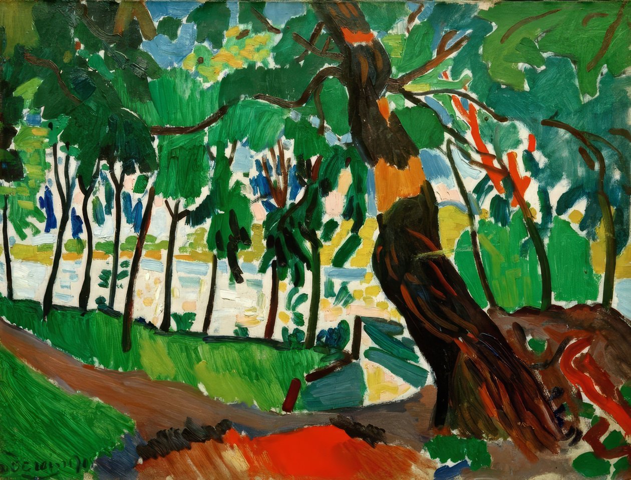 Puu, jokimaisema tekijältä Andre Derain