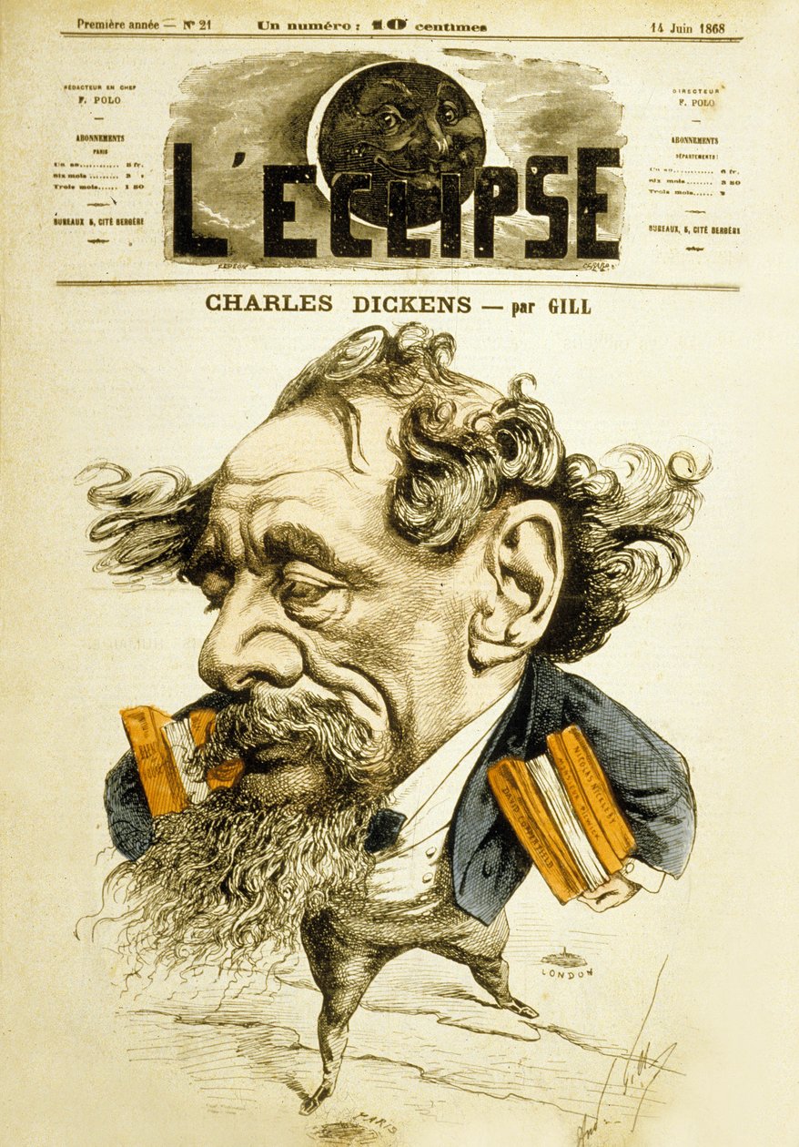 Englantilainen kirjailija Charles Dickens tekijältä Andre Gill