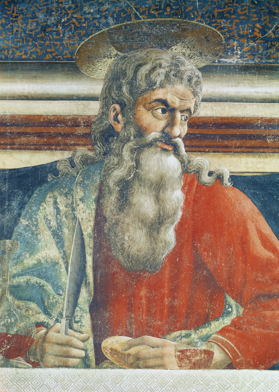 Viimeinen ehtoollinen, yksityiskohta Pyhästä Andreasta, 1447 (85172:n yksityiskohta) tekijältä Andrea del Castagno