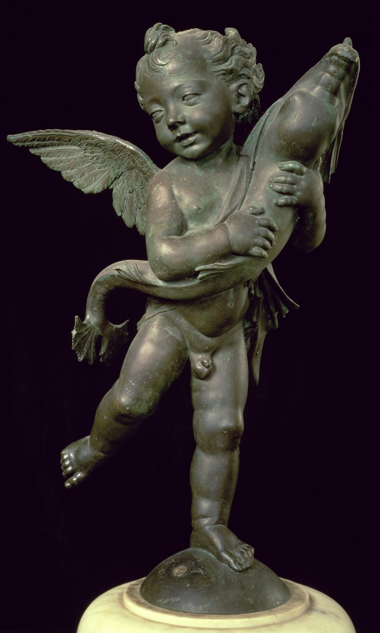 Putto delfiinin kanssa, 1565 (pronssi) tekijältä Andrea del Verrocchio