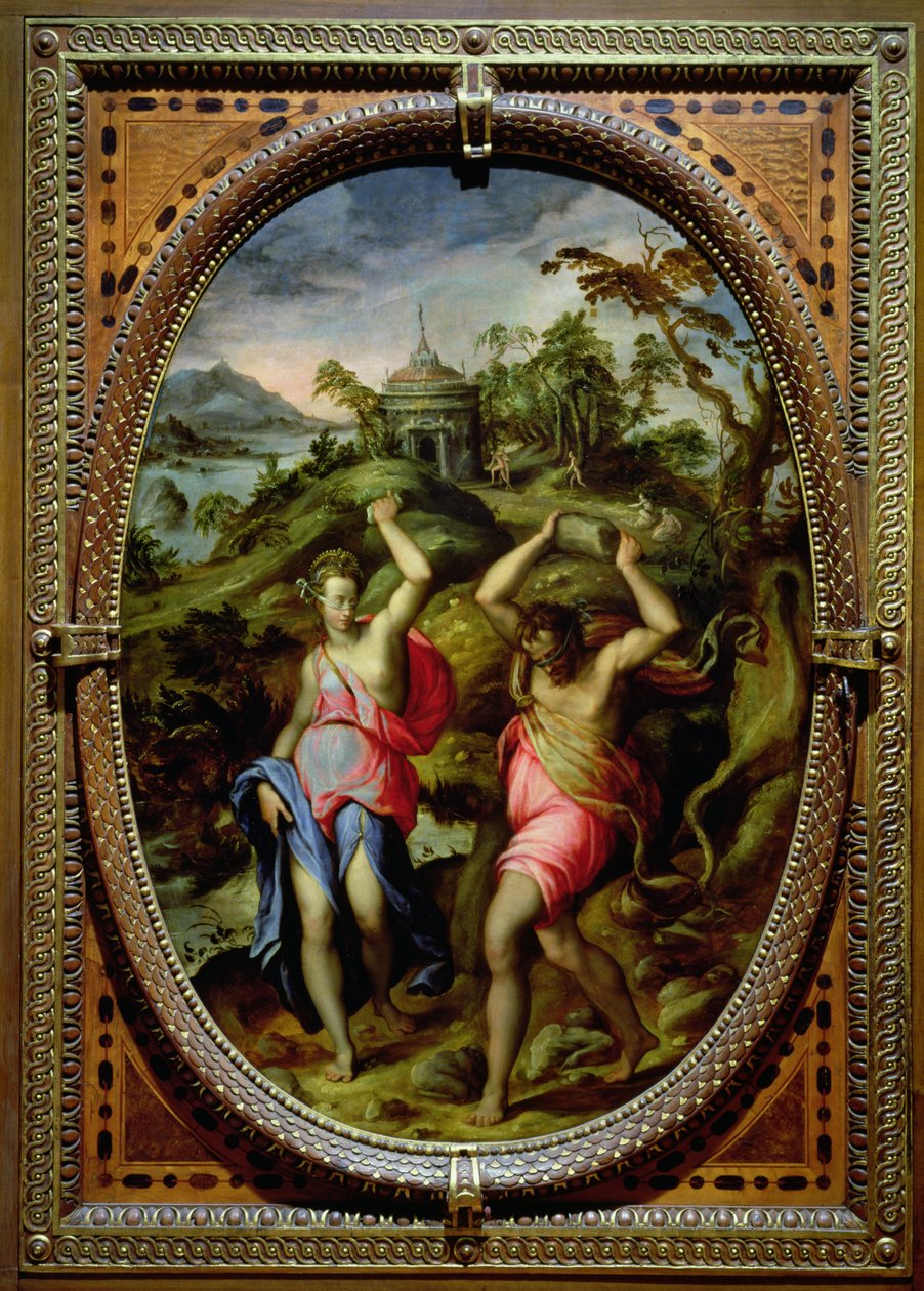 Deucalion ja Pyrrha, 1572 (liuskekivi) tekijältä Andrea di Mariotto del Minga