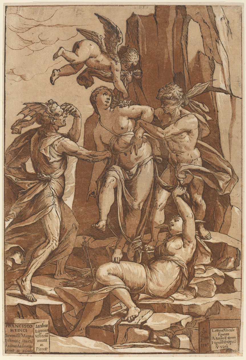 Hyveen allegoria, 1585. tekijältä Andrea Andreani