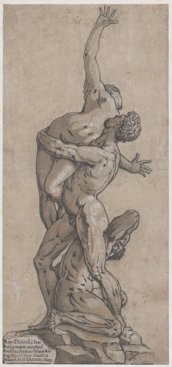 Sabiininaisen raiskaus, 1584. tekijältä Andrea Andreani