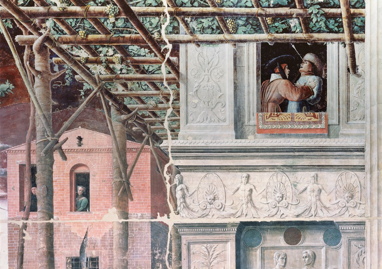 Pyhän Kristoferin marttyyrikuolema, n. 1450-1456 (fresko) tekijältä Andrea Mantegna