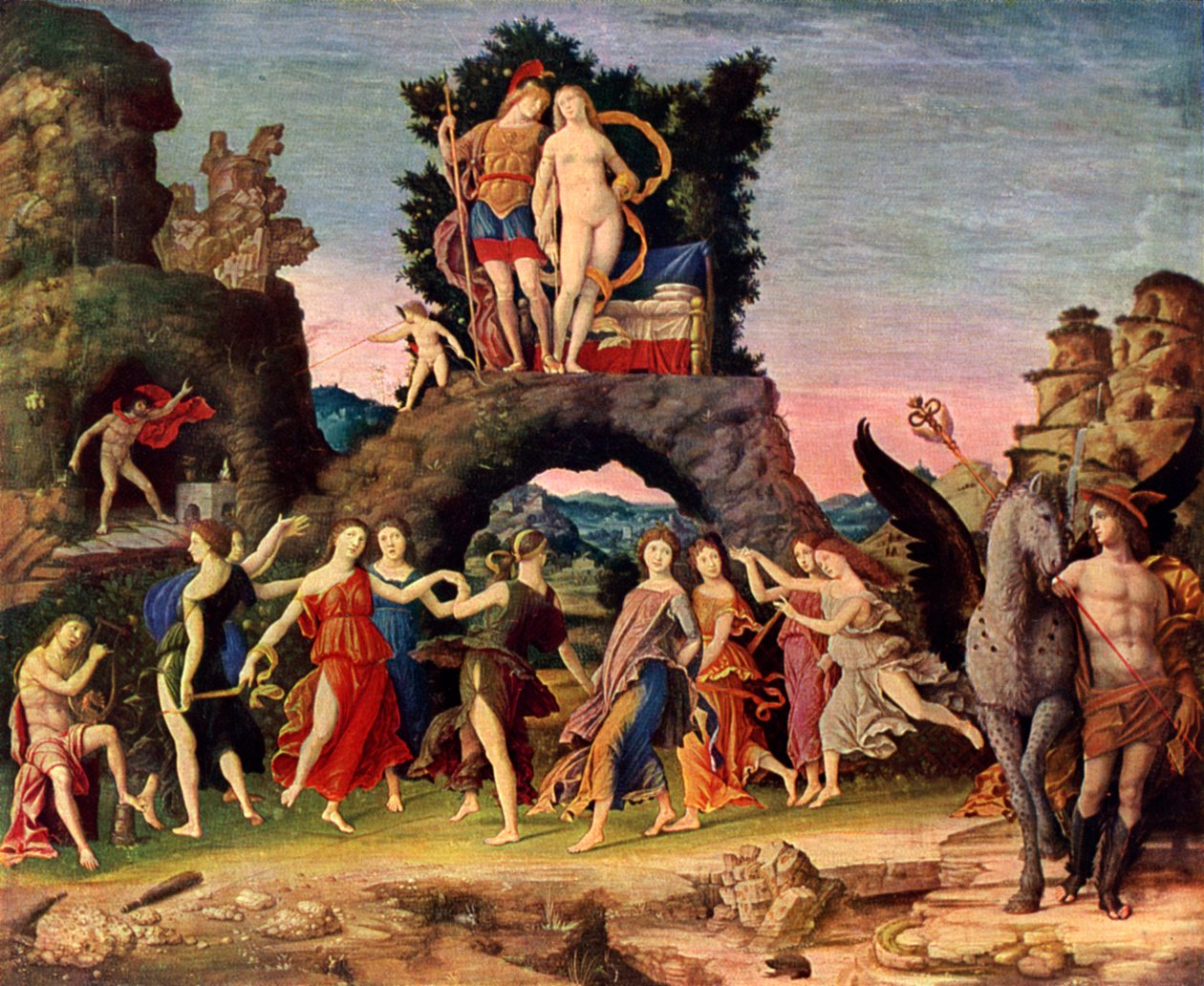 Parnassus: Mars ja Venus, 1497, 1929 tekijältä Andrea Mantegna