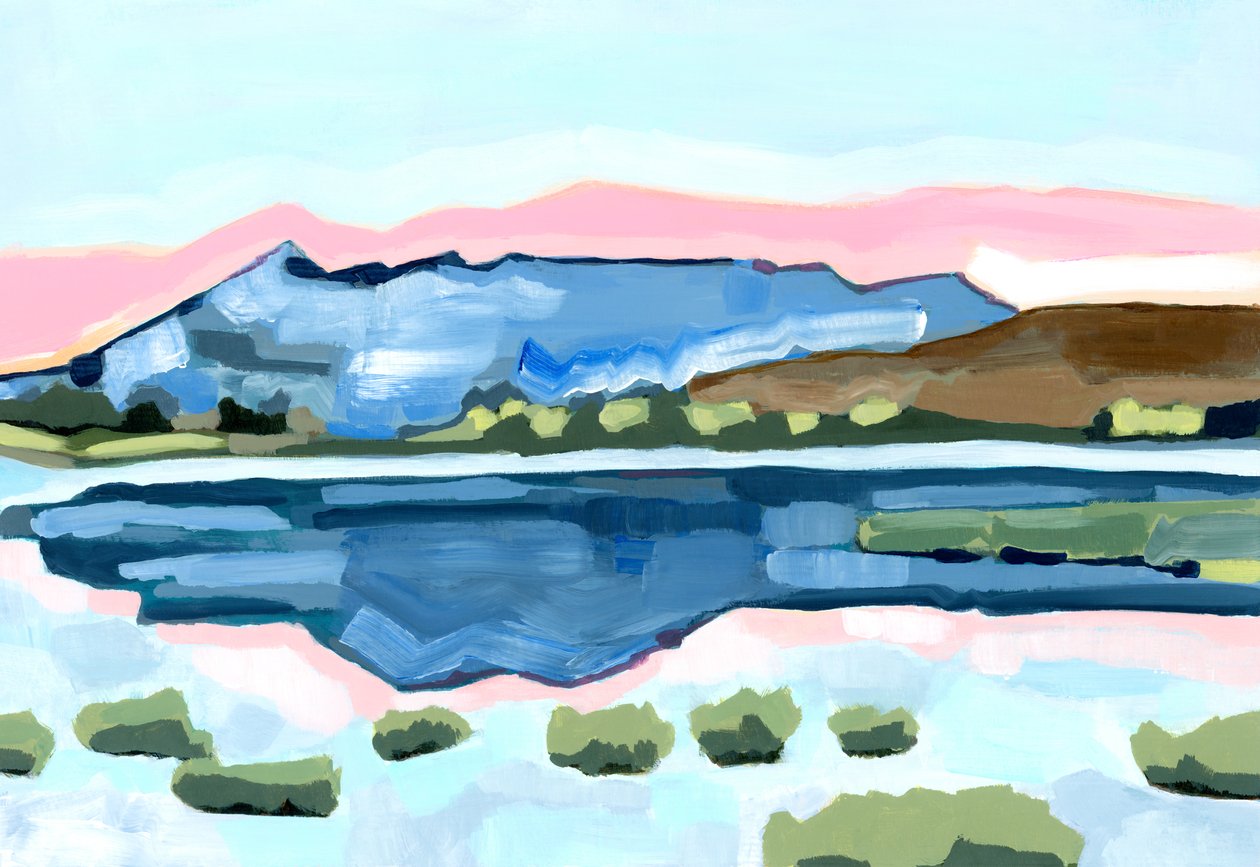 Cool Reflections, 2024 (akryyli paperille) tekijältä Andrea Mejia