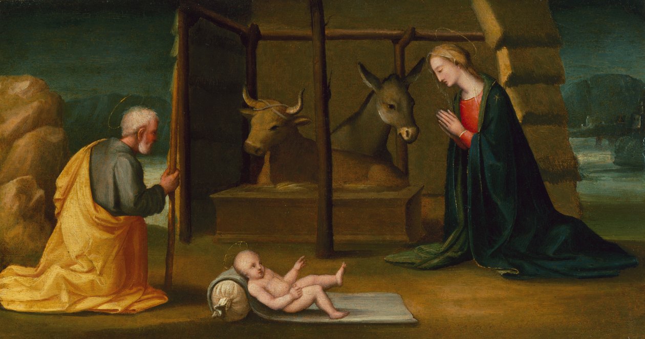 The Nativity, n. 1500 (öljy paneelille) tekijältä Andrea Piccinelli
