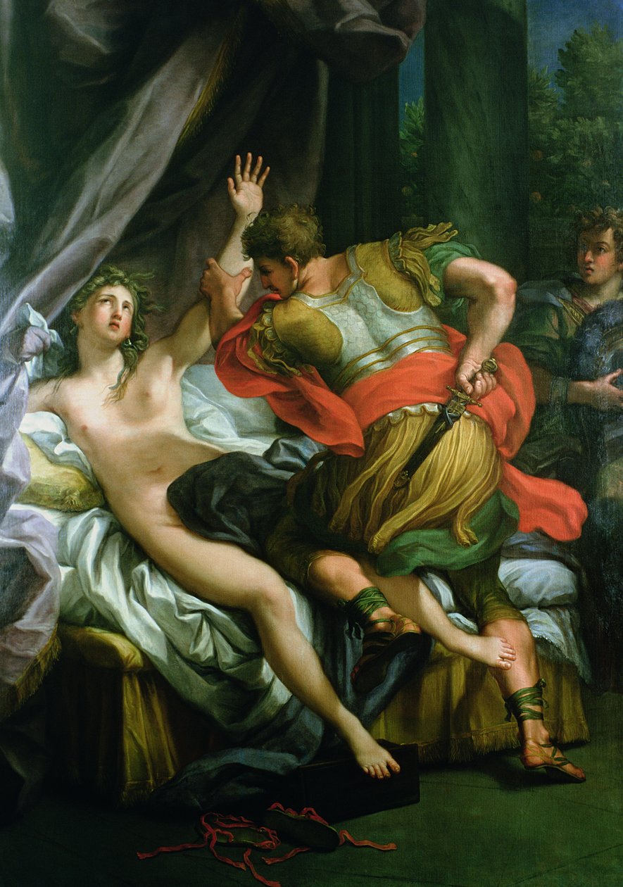 Tarquinius ja Lucretia (öljy kankaalle) tekijältä Andrea Procaccini