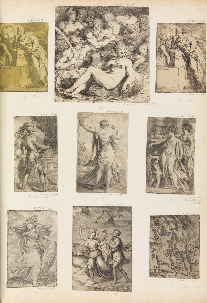 Bellona ja muut mytologiset hahmot, n. 1540 . tekijältä Andrea Schiavone