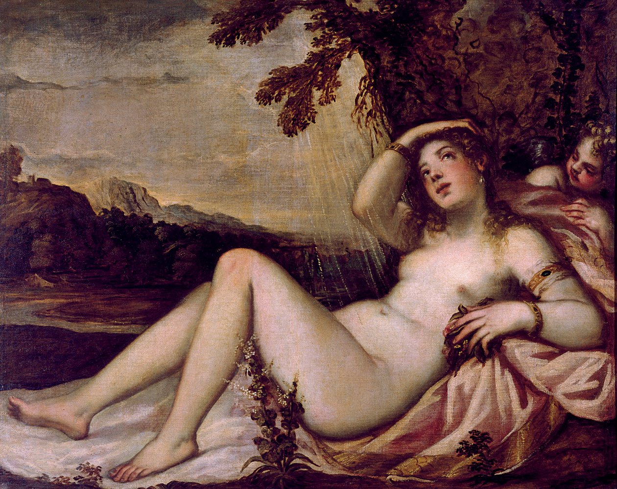 Danae, 1500-luvun puoliväli. tekijältä Andrea Schiavone