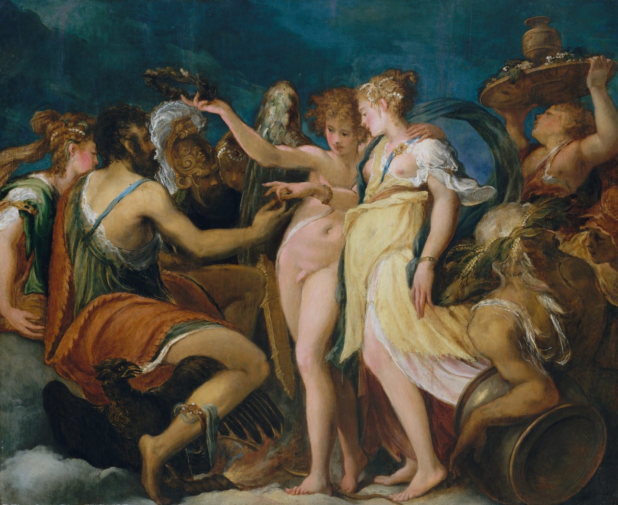 Cupidon ja Psychen avioliitto, 1540-luku. tekijältä Andrea Schiavone