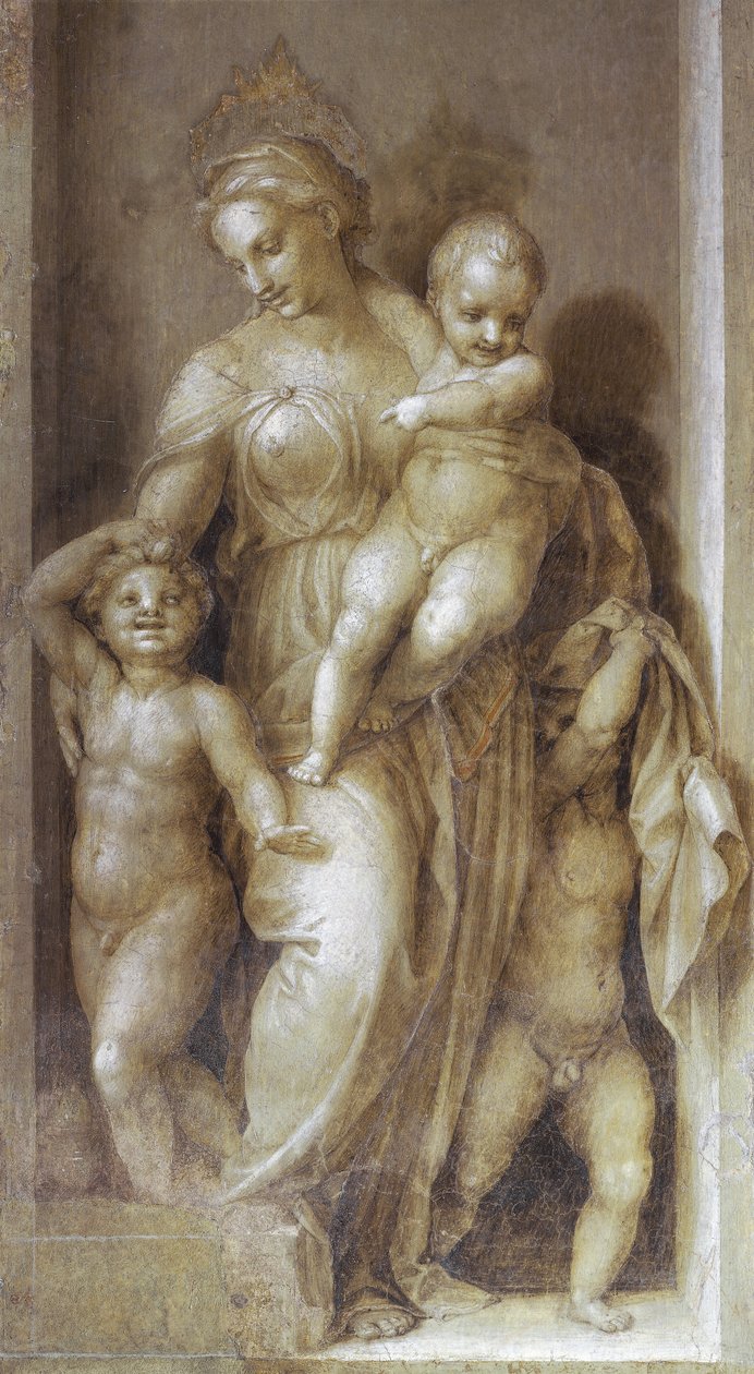 Hyväntekeväisyys - Fresco tekijältä Andrea del Sarto