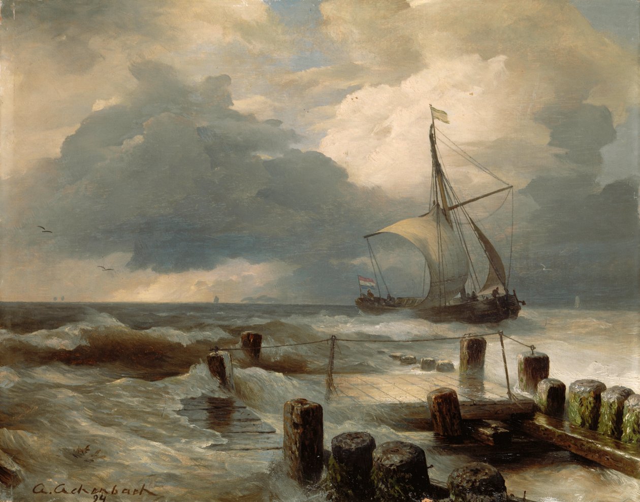 Merimaisema, 1894 tekijältä Andreas Achenbach