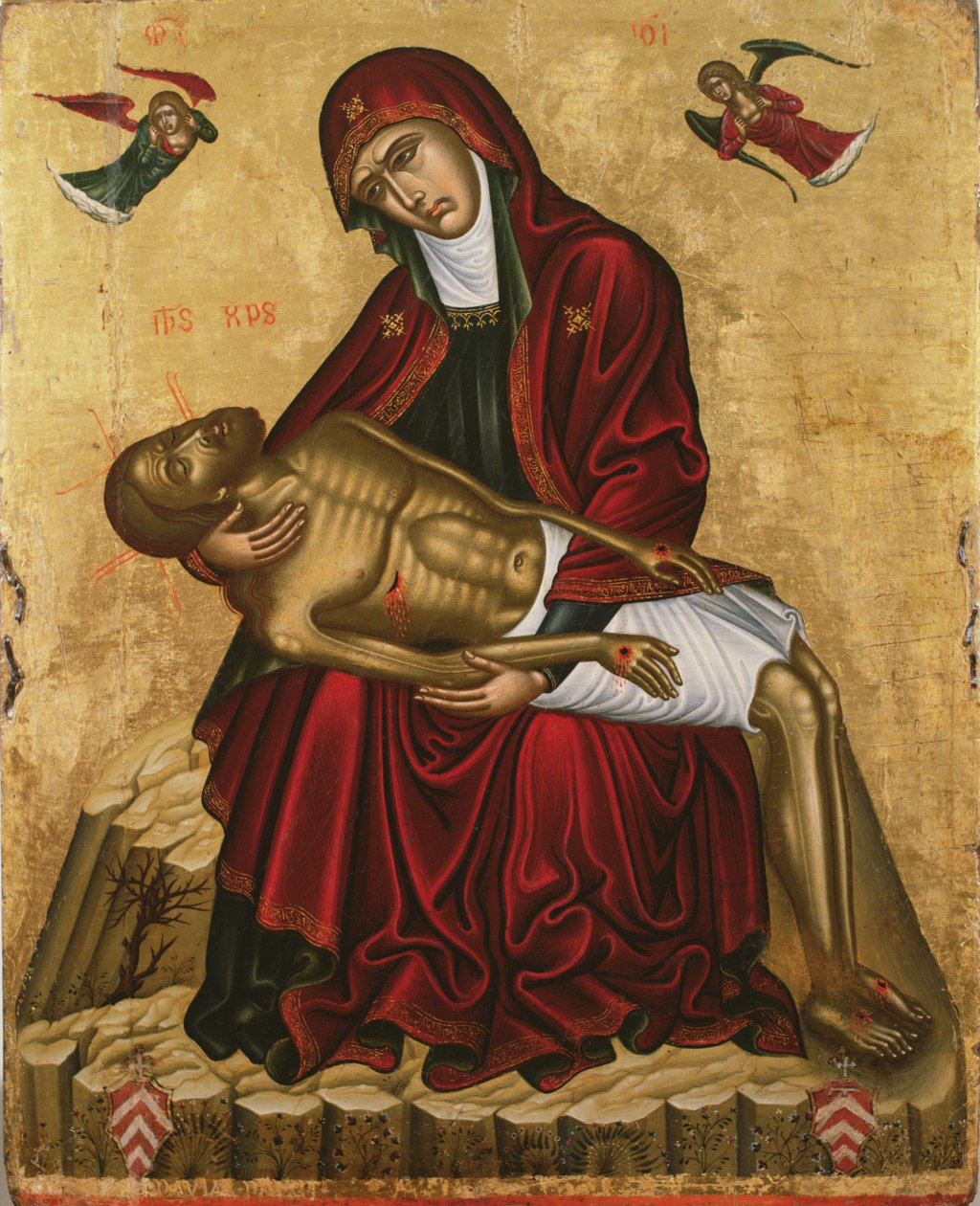 Pieta (tempera paneelissa) tekijältä Andreas Pavias