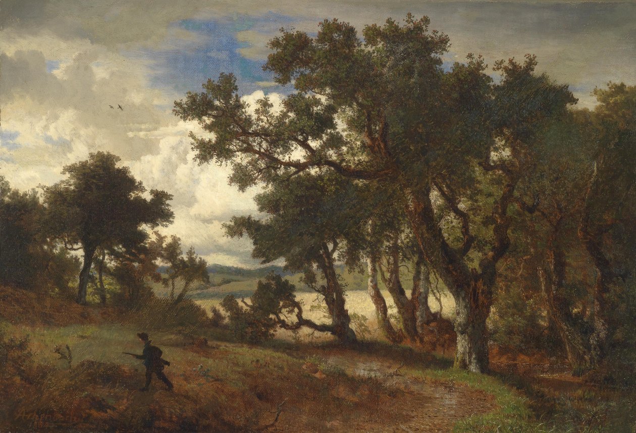 Saksa: Metsästäjä maisemassa tekijältä Andreas Achenbach