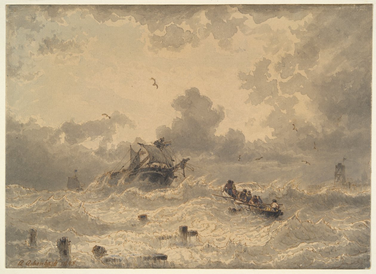 Myrsky merellä tekijältä Andreas Achenbach