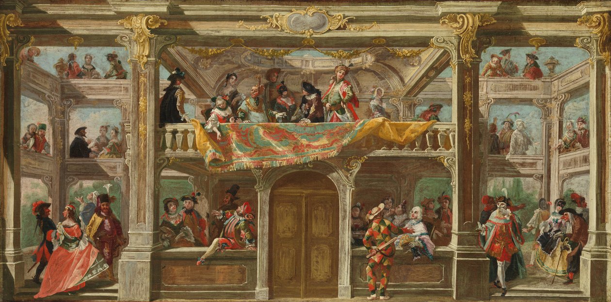 Naamiopallo Bohemiassa, n. 1748. tekijältä Andreas Altomonte