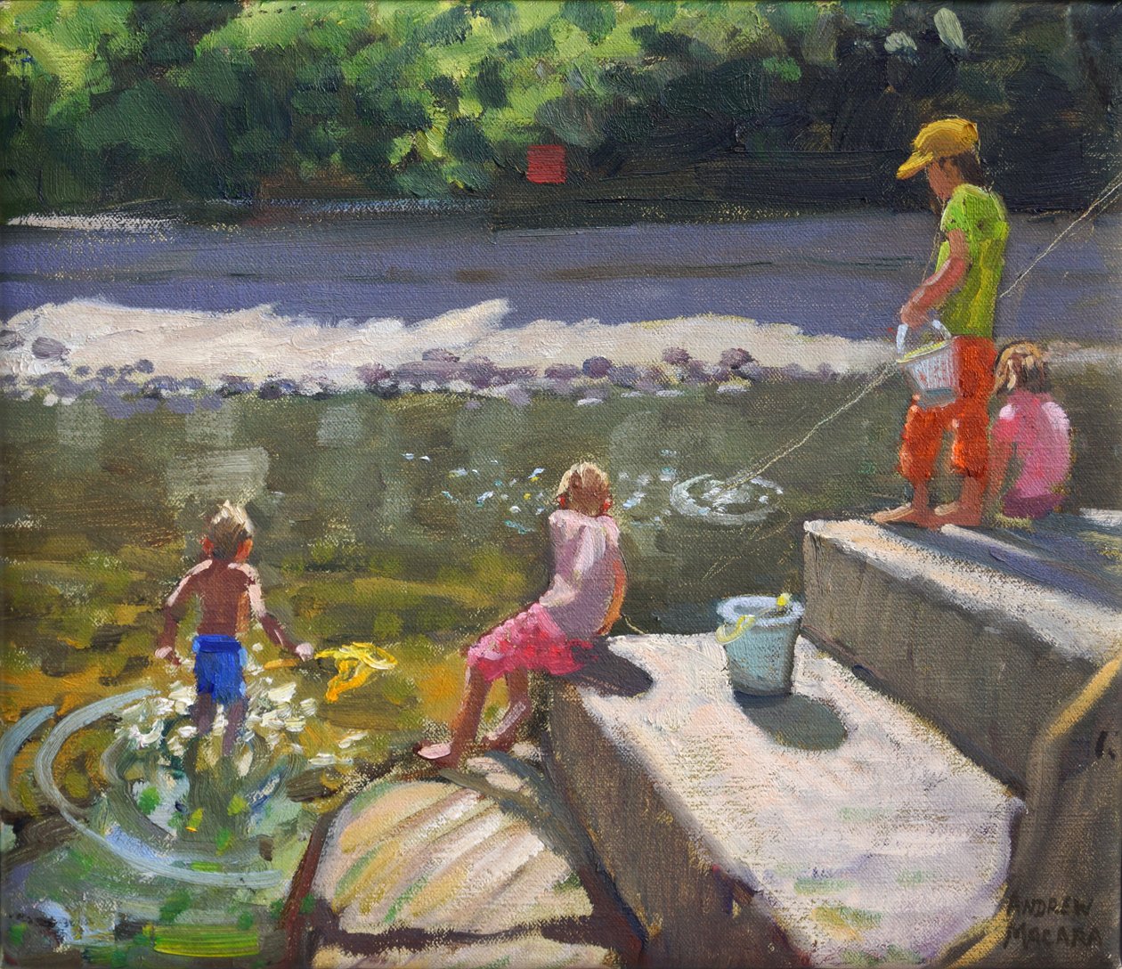 Lasten kalastus, Looe, Cornwall, 2014, tekijältä Andrew Macara