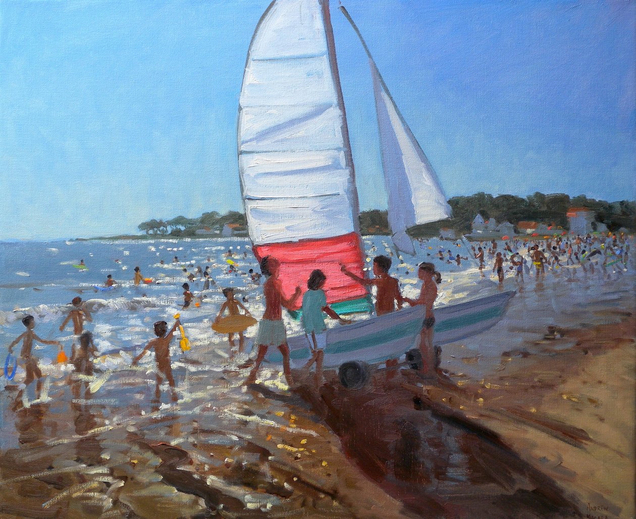 Purjevene, Palais Sur Mer, 2008 (öljy kankaalle) tekijältä Andrew Macara