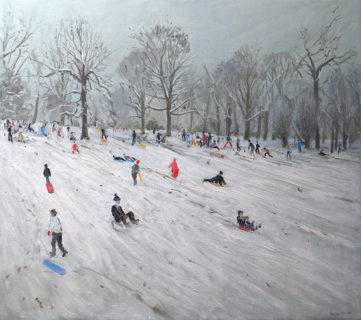 Kelkkailu, Darley Park, 2009 (öljy kankaalle) tekijältä Andrew Macara