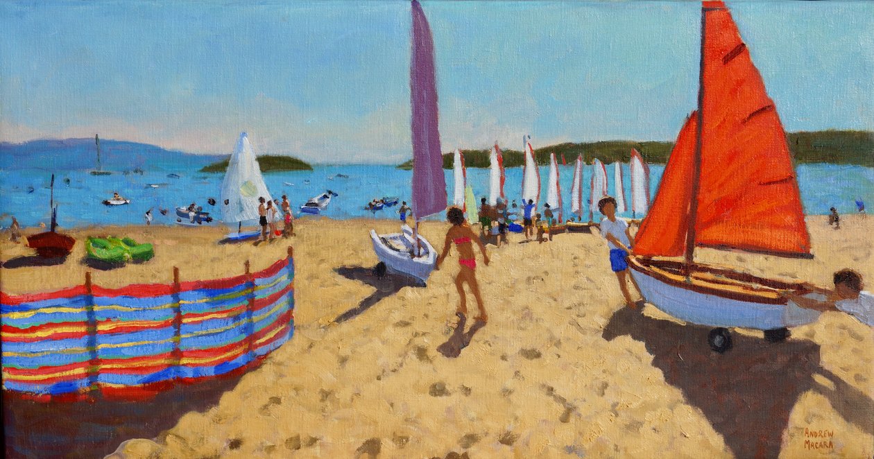 Veneen työntäminen ulos, Abersoch, 2016, tekijältä Andrew Macara