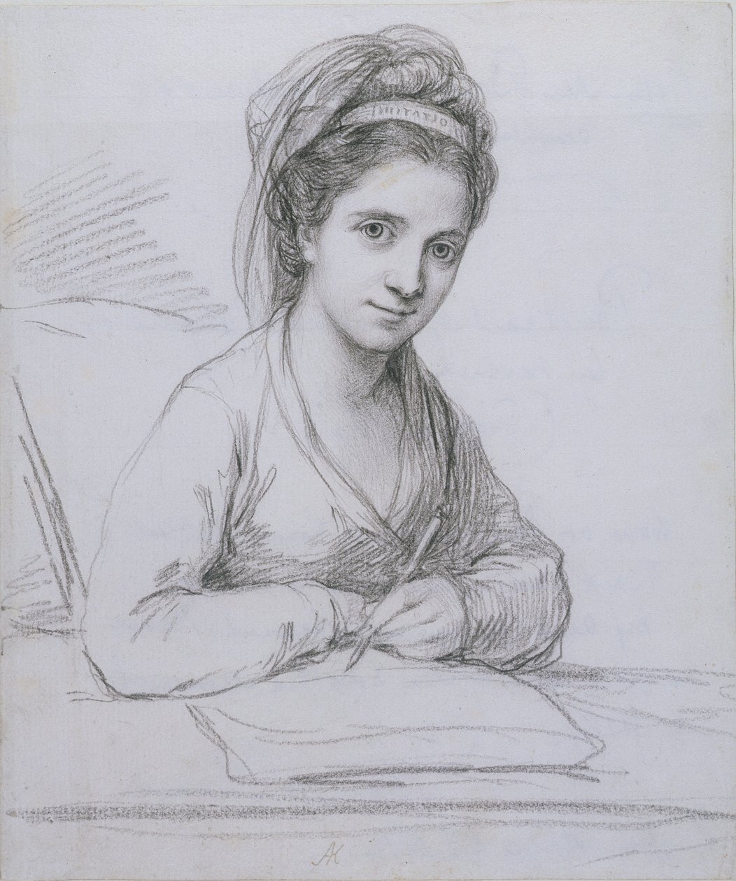 Omakuva (grafiitti paperille) tekijältä Angelica Kauffmann