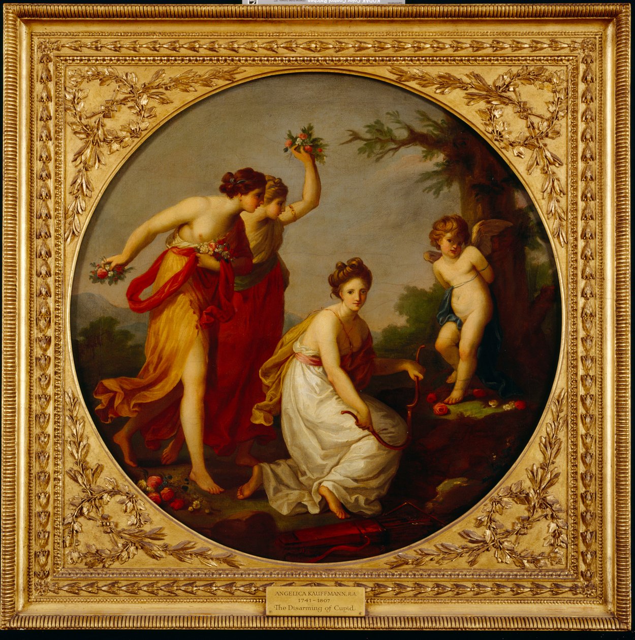 Cupidon aseista riisuminen (öljy kankaalle) tekijältä Angelica Kauffman
