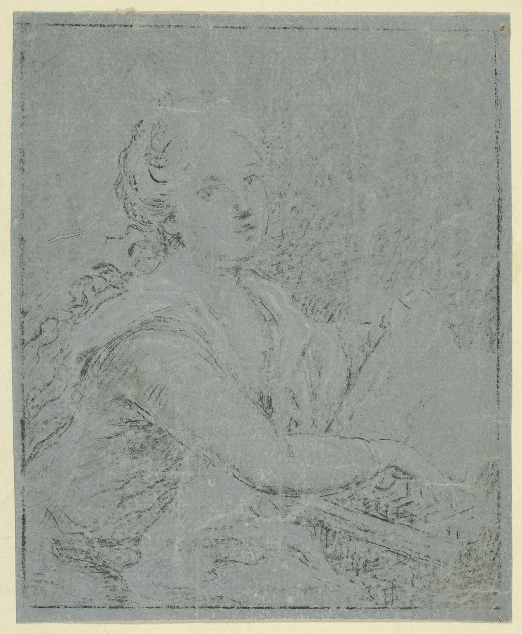 Nainen Spinetissä tekijältä Angelica Kauffmann