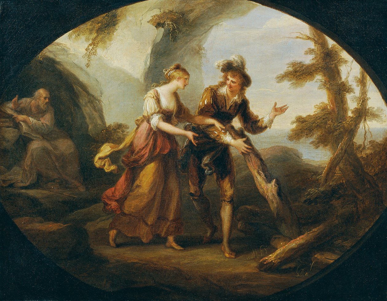 Miranda ja Ferdinand tekijältä Angelica Kauffmann
