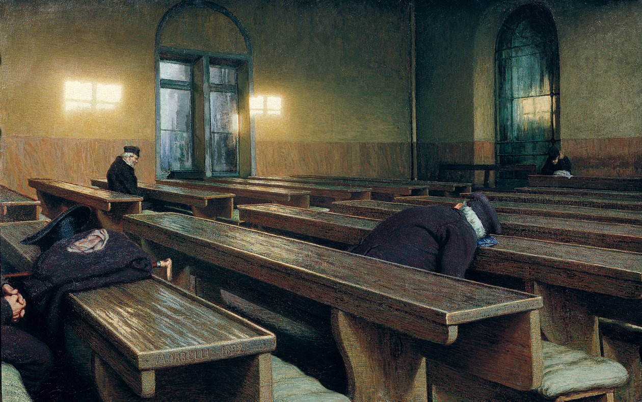 Juhlapäivä Pio Albergo Trivulziossa, 1892 tekijältä Angelo Morbelli