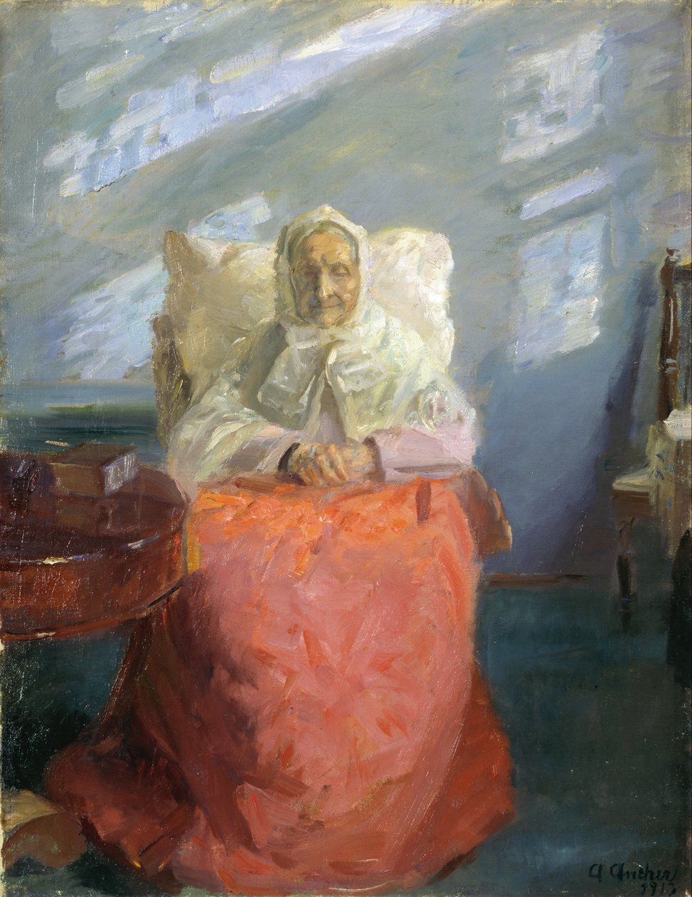 Rouva Ane Brøndum sinisessä huoneessa tekijältä Anna Ancher