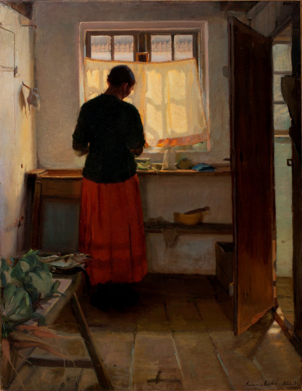 Kotiapulainen keittiössä tekijältä Anna Ancher
